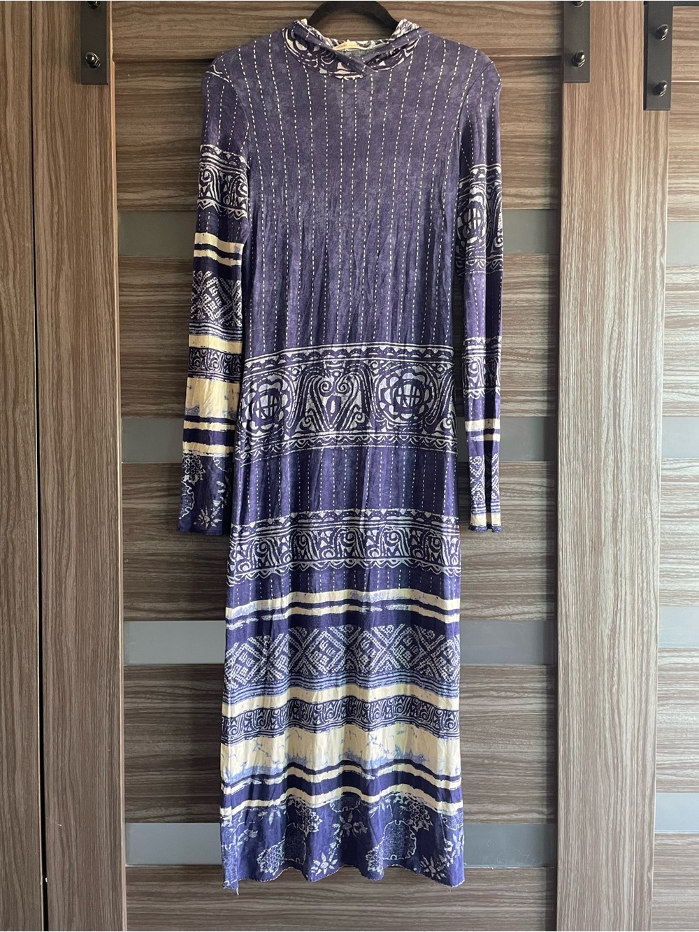 VTG Jean Paul Gaultier Y2K Boho Hooded LS Midi Dress